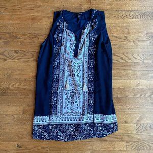 Patterned tassel dress
